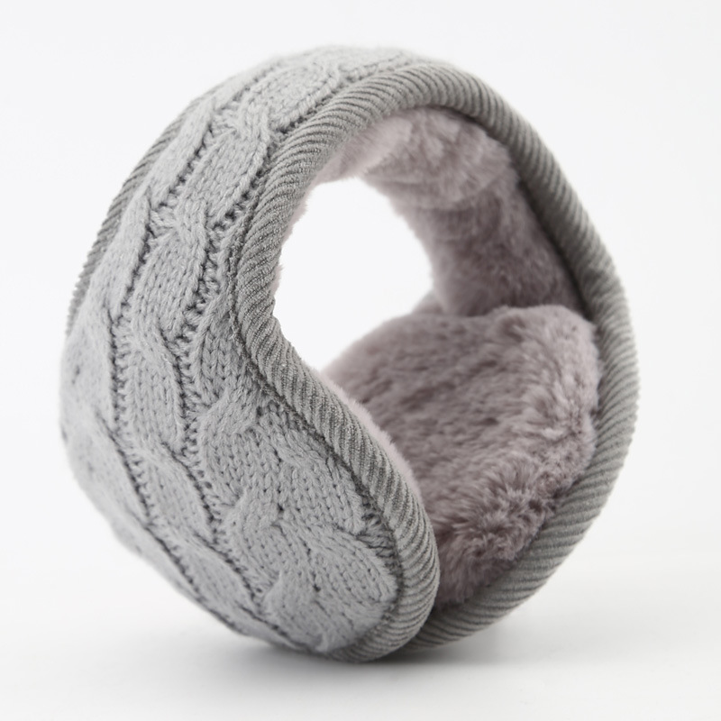 Unisex Warm Knit Earmuffs Ladies Winter Pure Color Outdoor Ski Snow Cycling Foldable  Earwarmer