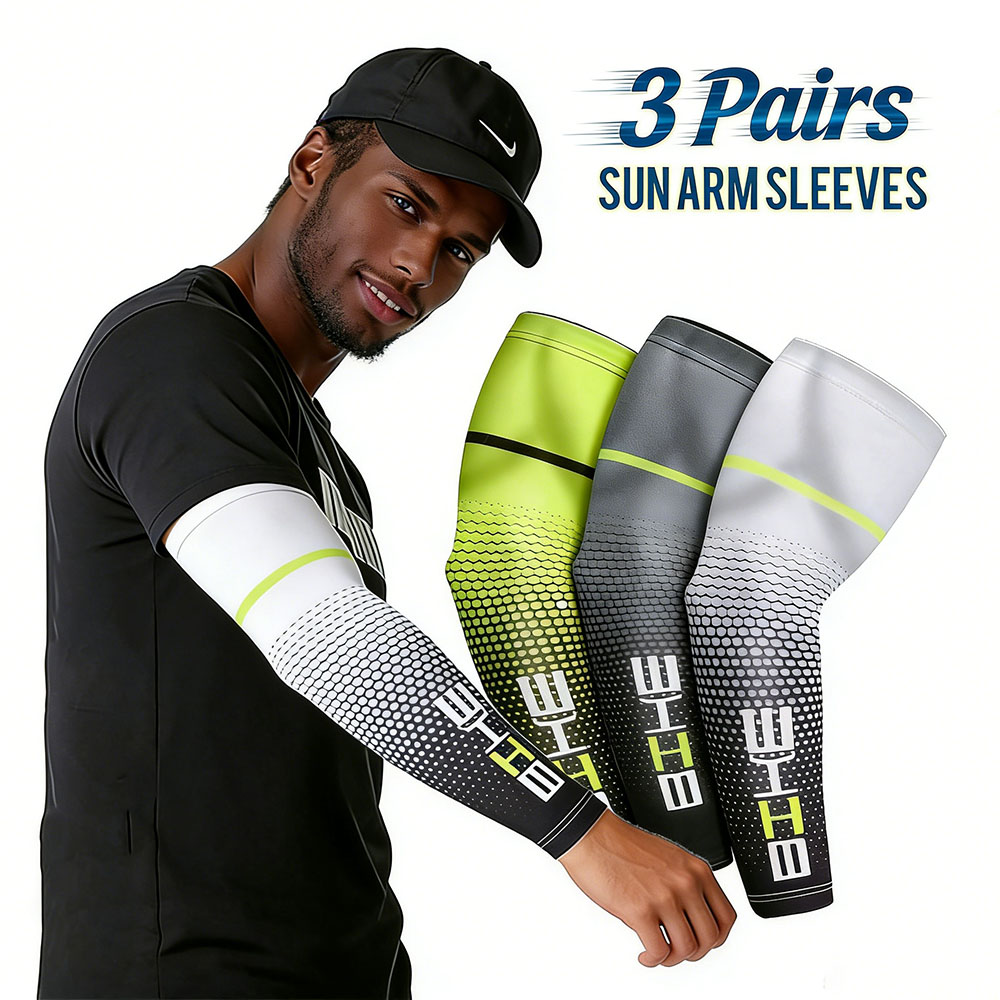 1/3 paar unisex fiets- en sportmouwen, armkoelende mouwen, UV-zonbescherming, manchetbescherming, elastische armwarmers