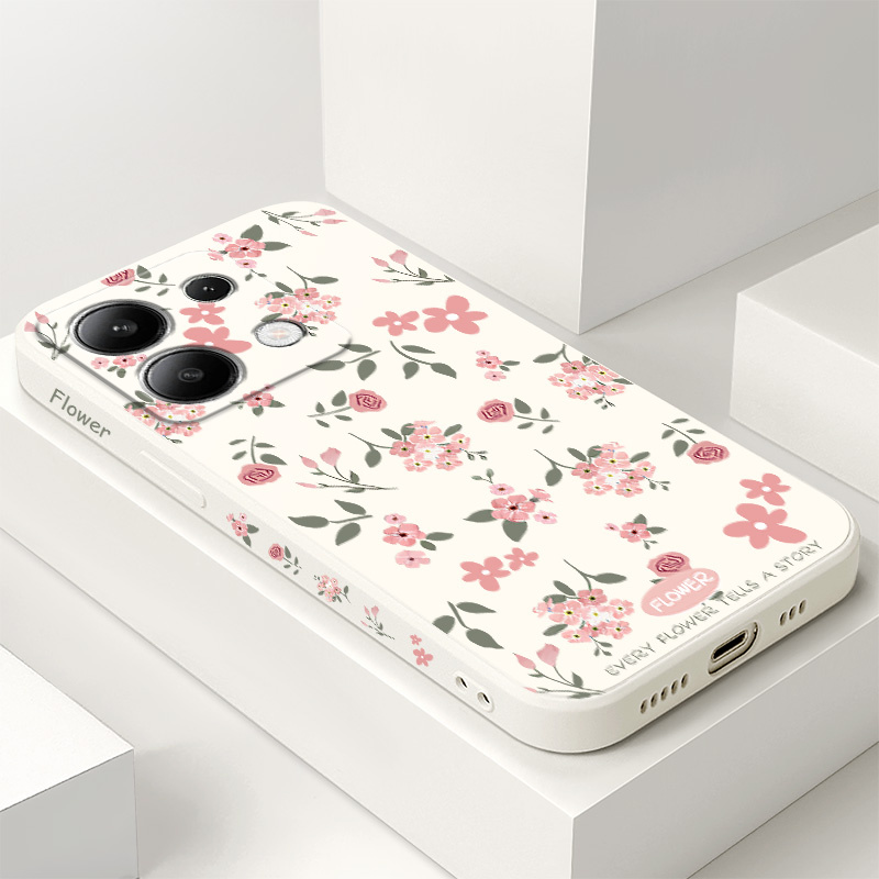 Custodia per telefono con profumo floreale per Xiaomi Redmi Note 14 13 12S 11 11S 10 10S 9 9S Pro Plus 4G 5G Cover in silicone liquido
