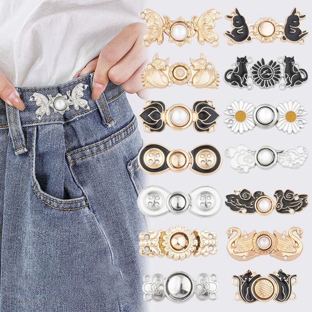 Clothing Accessories Waist Closing Button Jeans Ornaments Removable Tighten Waist Button Adjustable Detachable Waist Clip Women