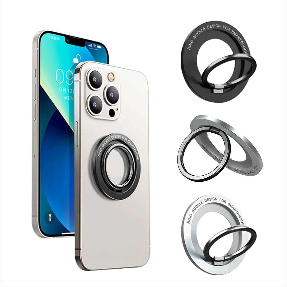 Voor Magsafe Magnetisch Draagbaar Draaien 1 Stuks Sterke Zuigkracht Roterend Opvouwbaar 360 Ring Telefoonhouder Legering Draagbare Universele Desktop