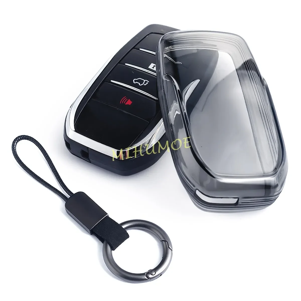 Черный прозрачный чехол для брелока для Toyota Corolla Cross Yaris Sienna Venza Harrier Hilux Tundra Mirai Land Cruiser Alphard
