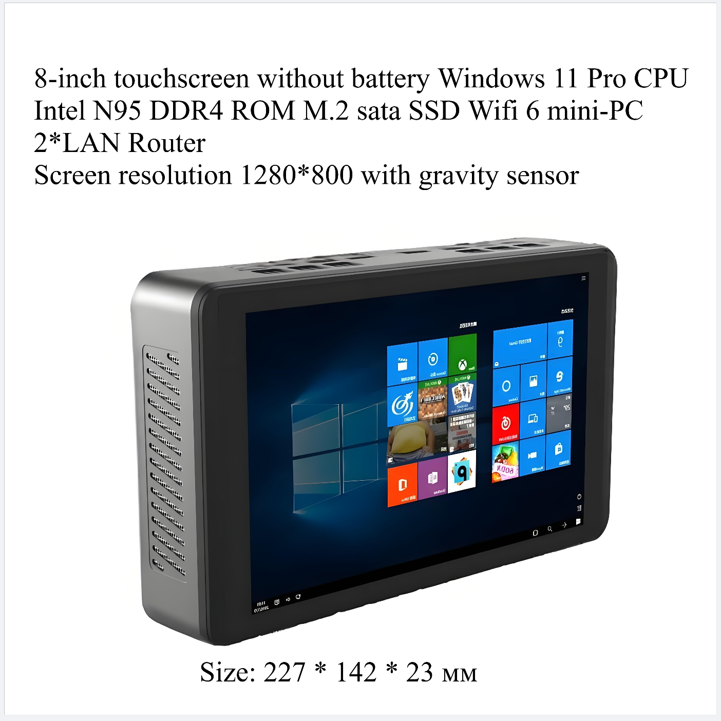 CPU Intel N95 Windows 11 mini pc con pantalla táctil de 8 pulgadas DDR4 SSD WIFI6 tableta industrial mini pc computadora todo en uno