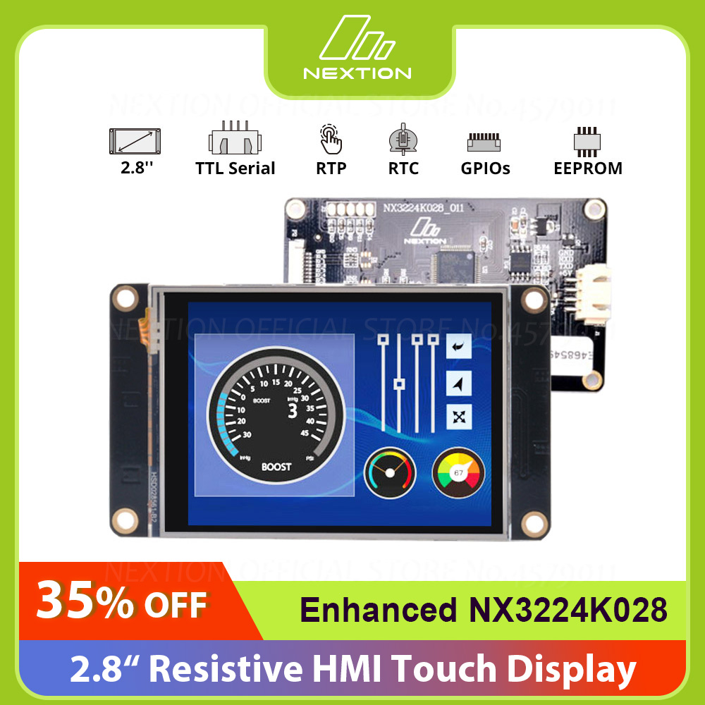 NEXTION NX3224K028 2,8-дюймовый резистивный сенсорный экран HMI, расширенная серия UASRT TFT ЖК-модуль, совместимый с Arduino