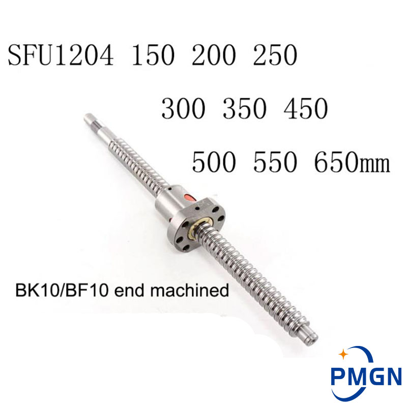 PMGN-tornillo de bola de rodillo frío con tuerca de bola única 150, SFU1204, 200, 250, 300, 350, 400, 450, 500, 550, 600, 650, 1204mm