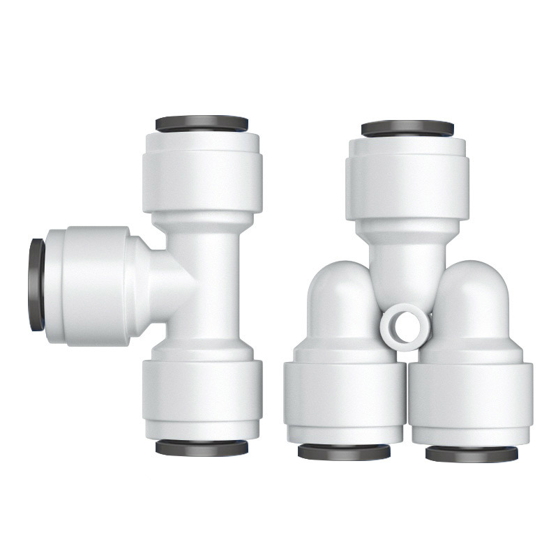 Tee Type RO Water Fitting Male Female Thread Quick Connection 1/4 3/8 Hose PE Pipe Connector Water Filter Reverse Osmosis Parts