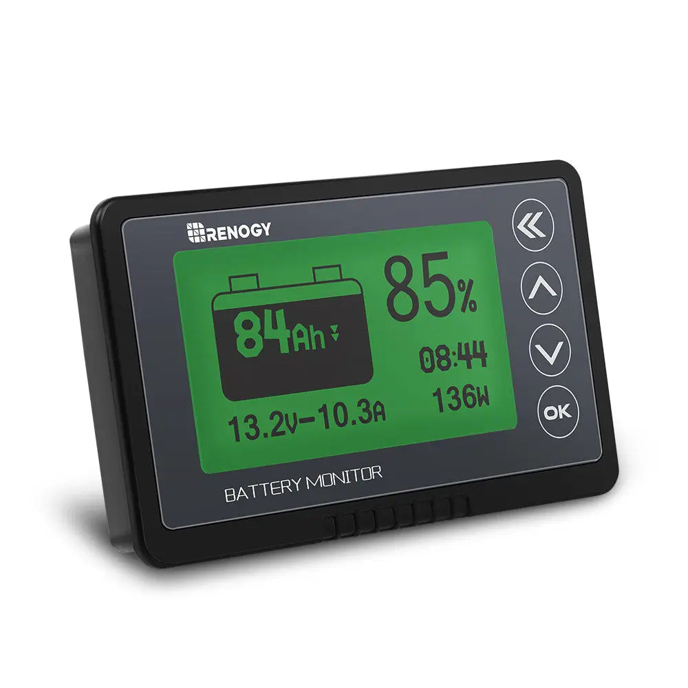 Monitor baterai Renogy 500A dengan Shunt, Alarm dapat diprogram tegangan tinggi dan rendah, rentang 10V-120V hingga 500A