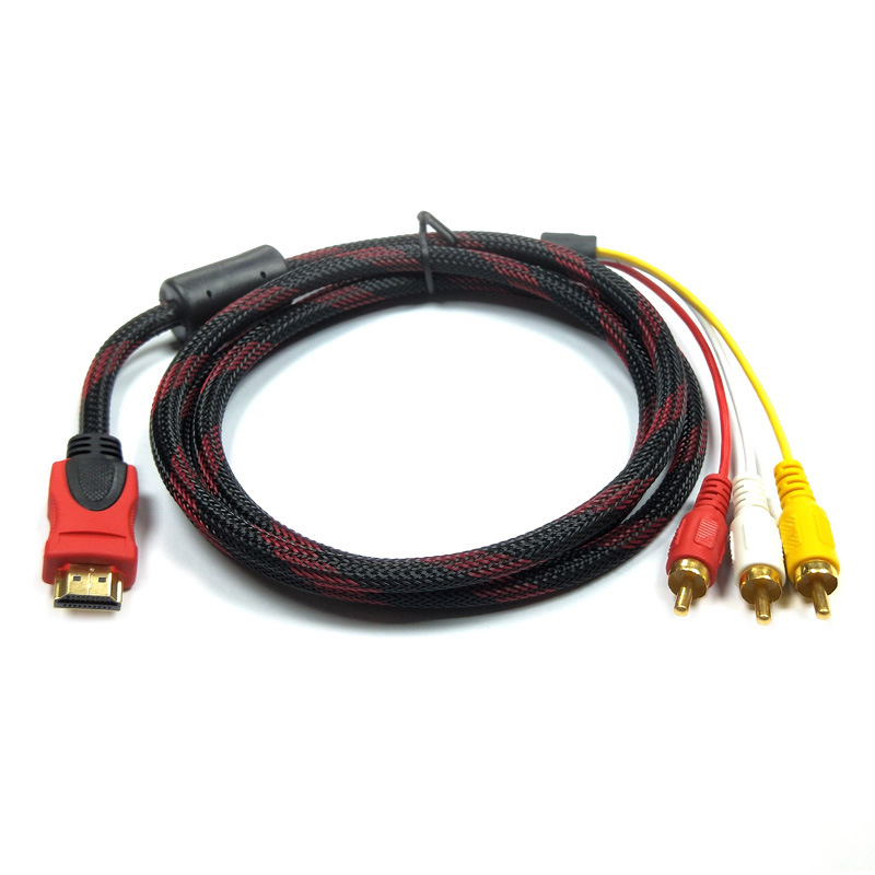 Cabo HDMI para AV 3RCA 1,5M – Adaptador Macho para 3 RCA para TV/HDTV/DVD/PC, Conversor de Áudio e Vídeo Estéreo
