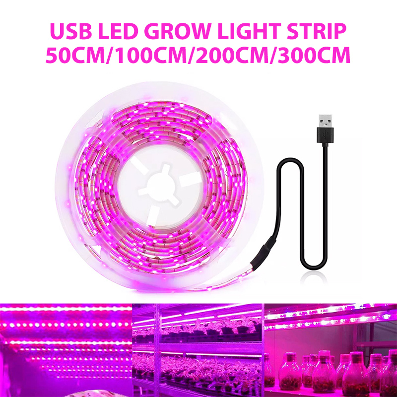Lampe horticole de croissance LED USB 5V, 1m/2m/3m, éclairage hydroponique pour plantes, serre/tente