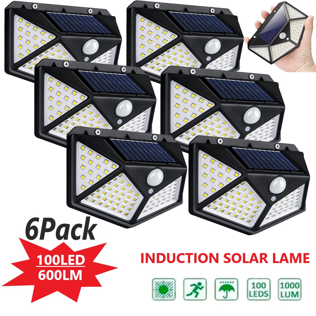 1/2/4/6PCS 모션 센서와 100LED 유도 태양 램프 장식 정원 베란다 마당 차고에 대 한 야외 방수 벽 조명