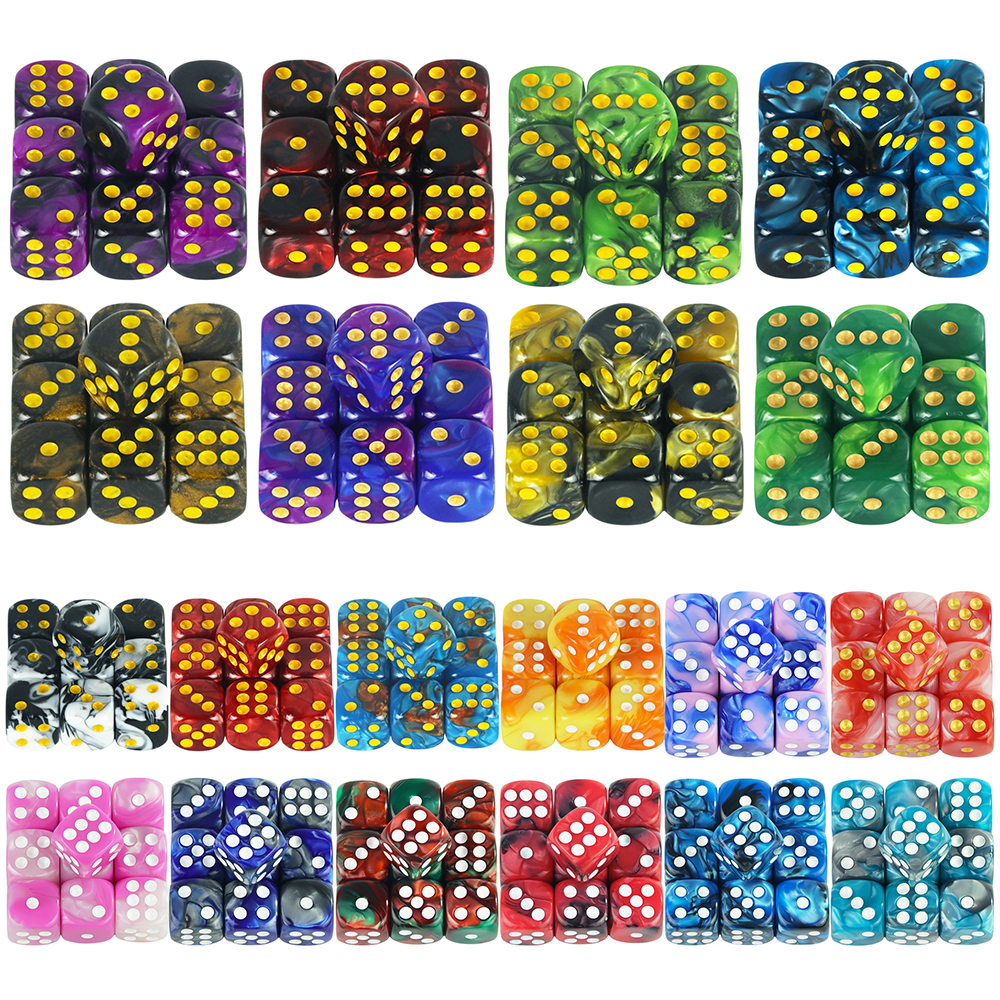 Mix Color Effect 12mm D6 Double Cube Playing for Gambling Board Game,Tabletop Game,games Poker Dice,