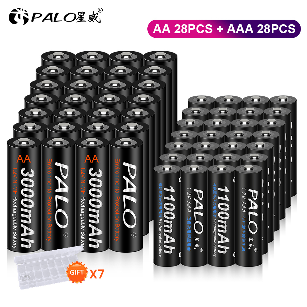 PALO 1.2V AAA+AA Akumulator 1100mAh AAA HR03 NIMH Bateria 3000mAh AA HR6 NI-MH Baterie do zdalnie sterowanych zabawek