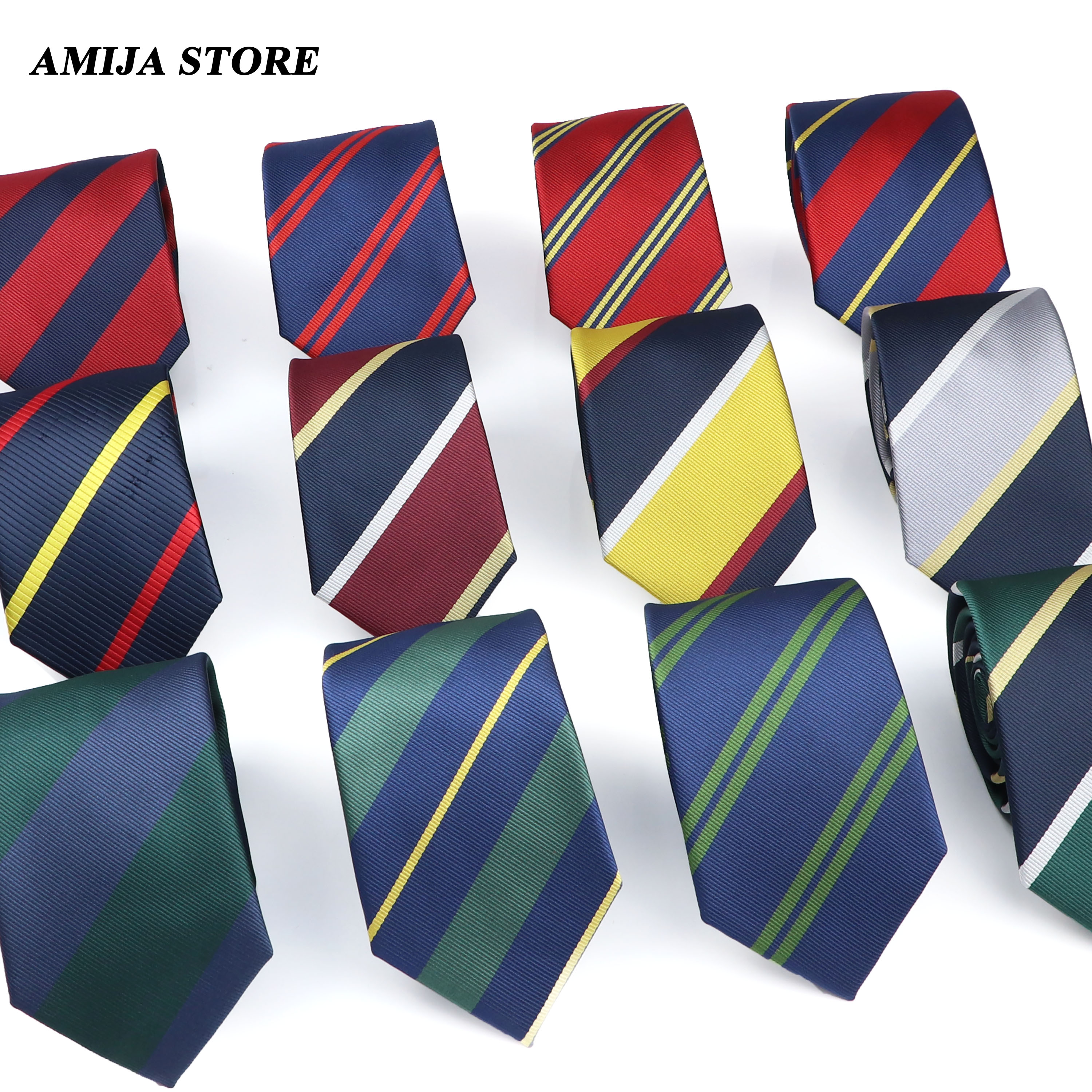 Gravata masculina nova marca vermelha azul amarela listrada xadrez jacquard gravata acessórios de uso diário cravat presente de festa de casamento para um homem