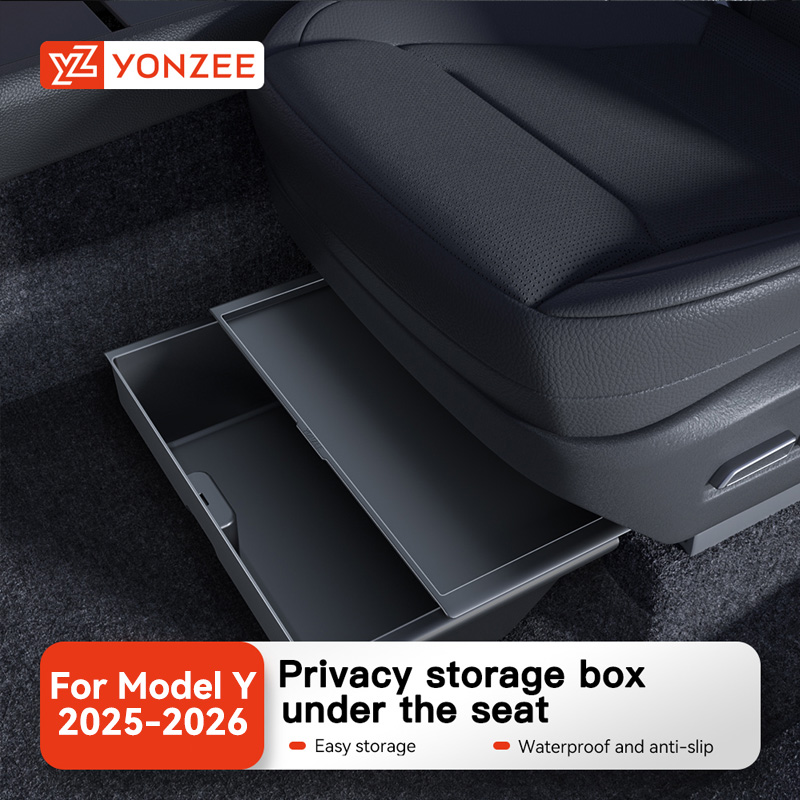 YZ For Tesla  Model Y 2026 Juniper Launch Under Seat Storage Box Case Car Seat Organizer Vehicle Underseat Drawer Tray Accessory