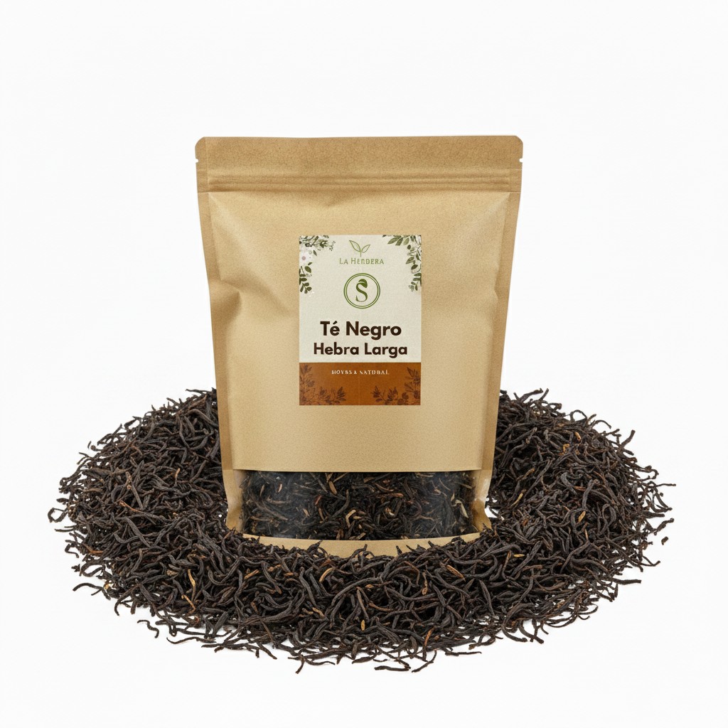 La Herbera |   Té Negro Camellia sinensis hoja triturada, té rojo chino, té oscuro, té fermentado, camelia |   Infusiones, repostería y cocina artesanal |   Hierba seca a granel |   Envasado en España, Hojas de Té Negro, Té Negro en Tiras