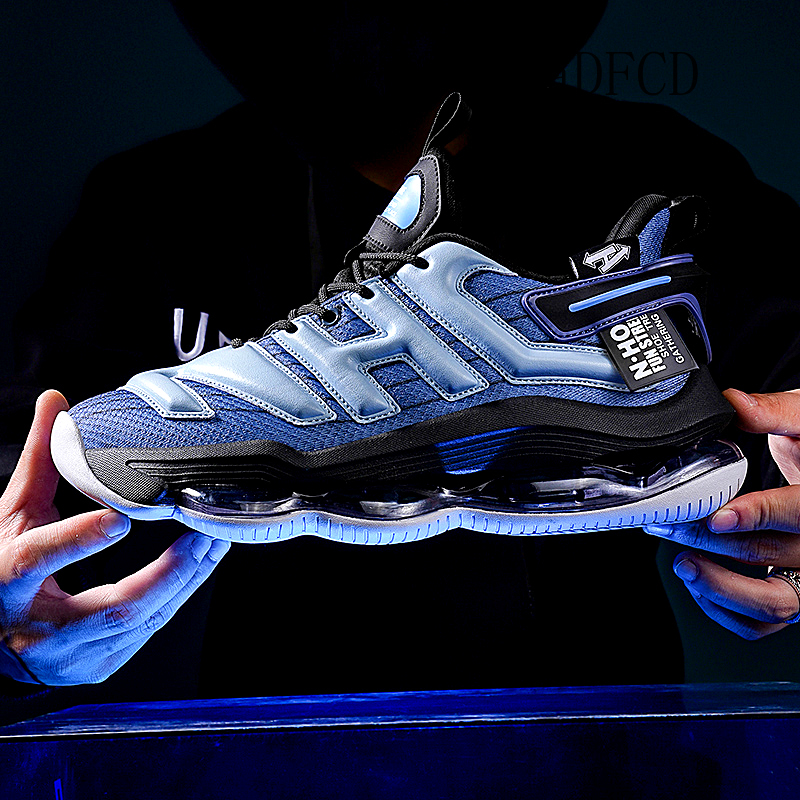 Klobige Turnschuhe in Übergröße 45, Herren-Designer-Basketballschuhe mit Luftpolsterung, modisch, lässig, Leder, höhenvergrößerte Plateauschuhe