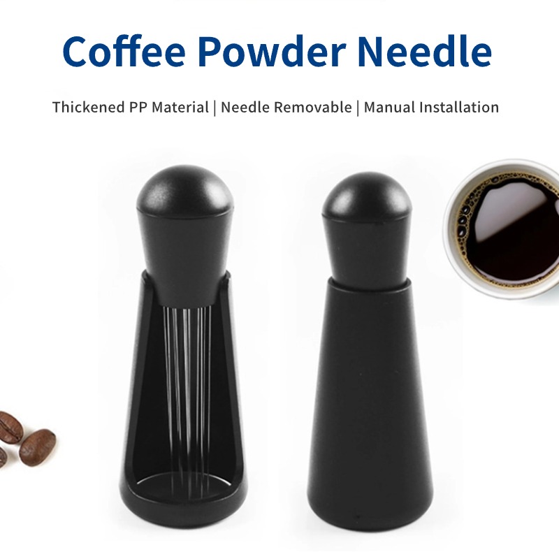 Ferramenta de agitação de café expresso, agitador de pó de café, distribuidor de agulha, cabo de madeira, ferramenta de distribuição manual de barista