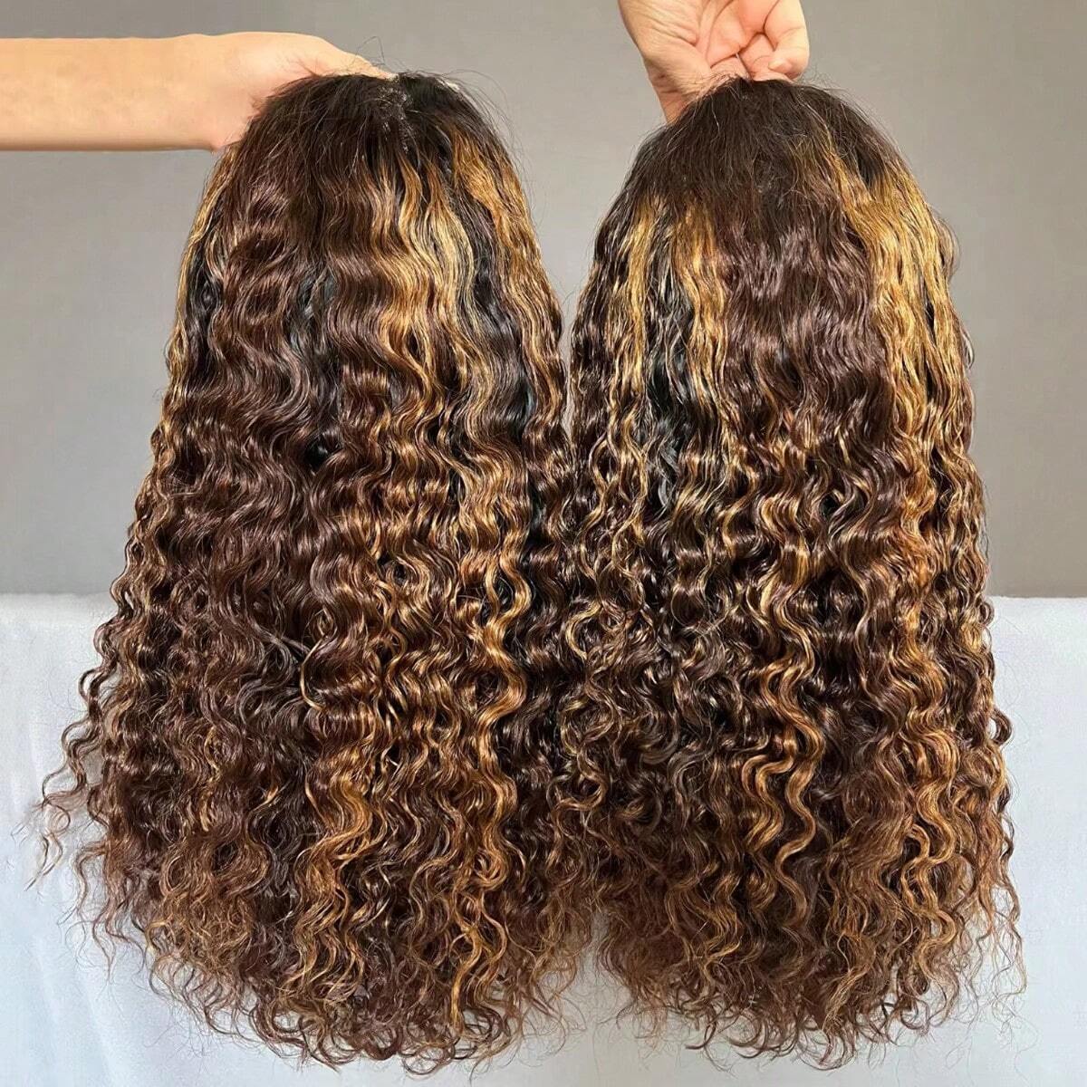 Krótka peruka bob ombre z pasemkami, wykonana z ludzkich włosów, peruki typu lace front 5x5 bez kleju dla kobiet, gęstość 200%, 100% brazylijskie, dziewicze, proste włosy bob, peruka z ludzkich włosów bez kleju, wstępnie wyskubana. # 4/27 Pasemka Ombre 16