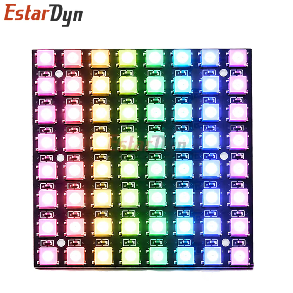 Estardyn WS2812 5050 RGB 8x8 64 LED Matrix Module Individually Addressable Full Color for ESP32 DIY Animations Display