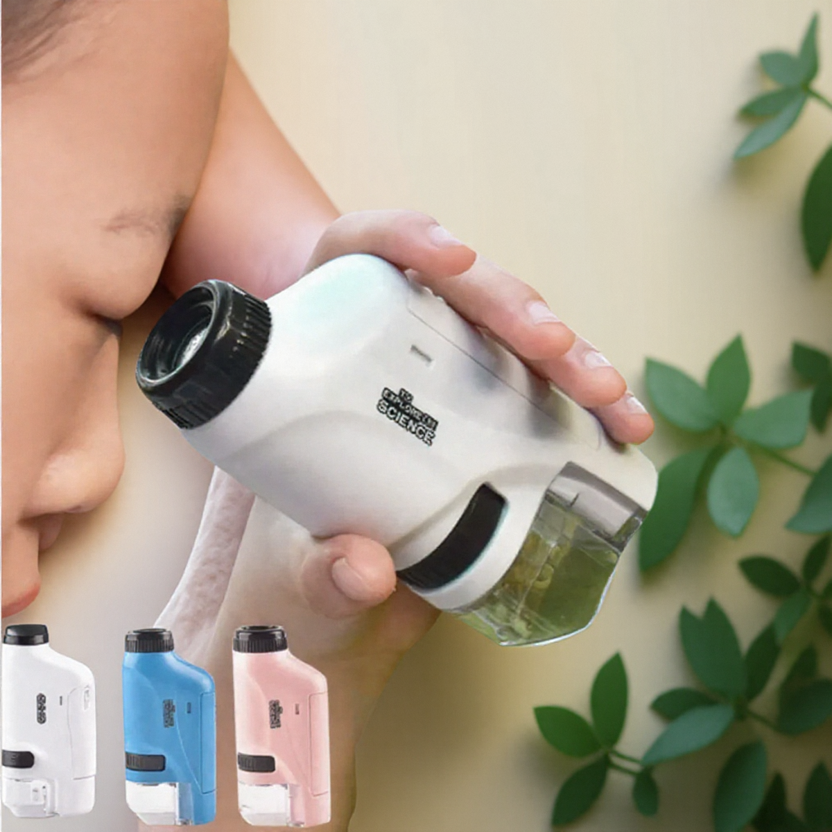 Kit de microscopio de mano para niños, luz LED de laboratorio, 60X, 120X, hogar, escuela, biología, ciencia, juguetes educativos, Brinquedo, regalo STEM