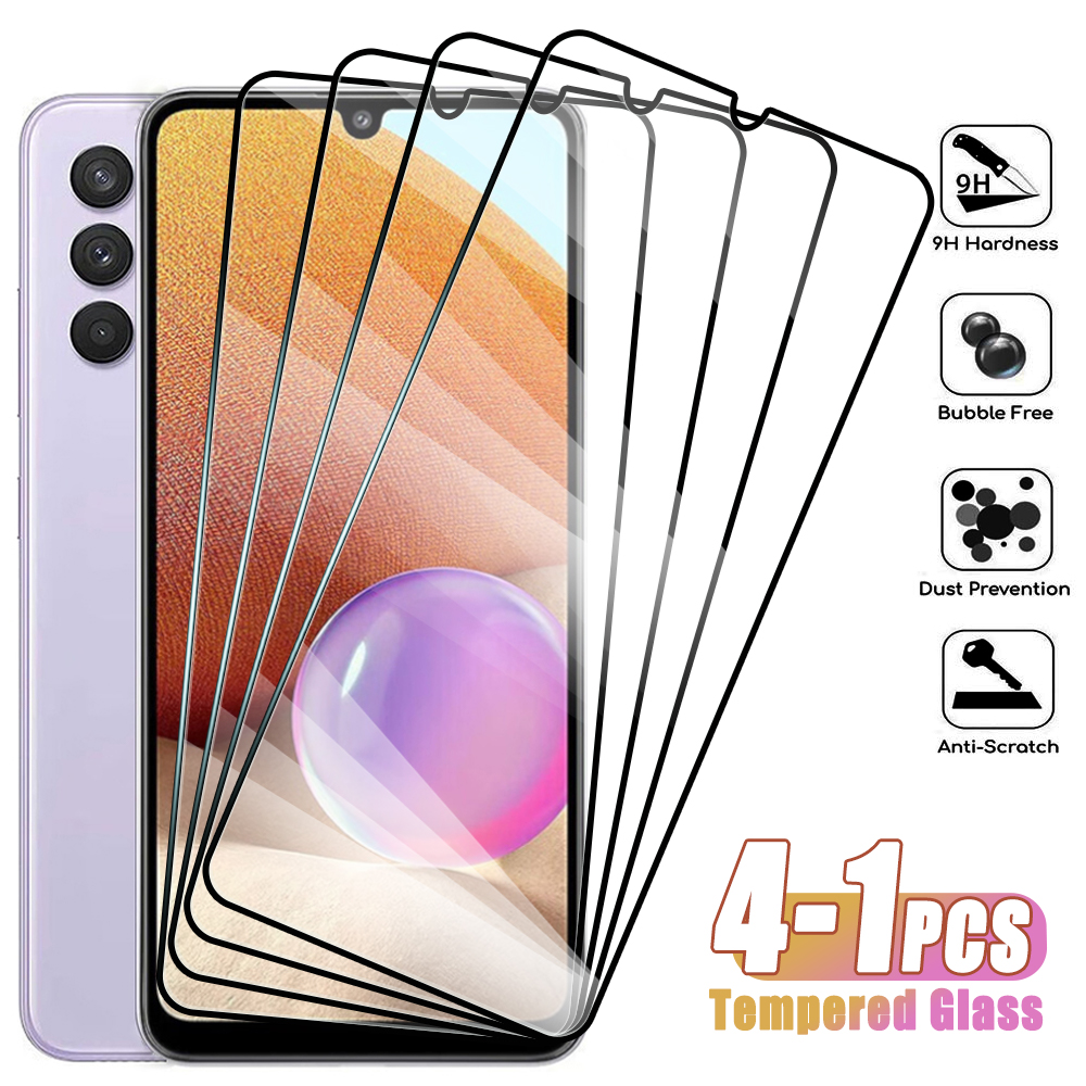 4-1 pezzi in vetro temperato per Samsung Galaxy A72 A52 A42 A32 A22 4G 5G A12 A02 protezione schermo su Samsung A52S A02S