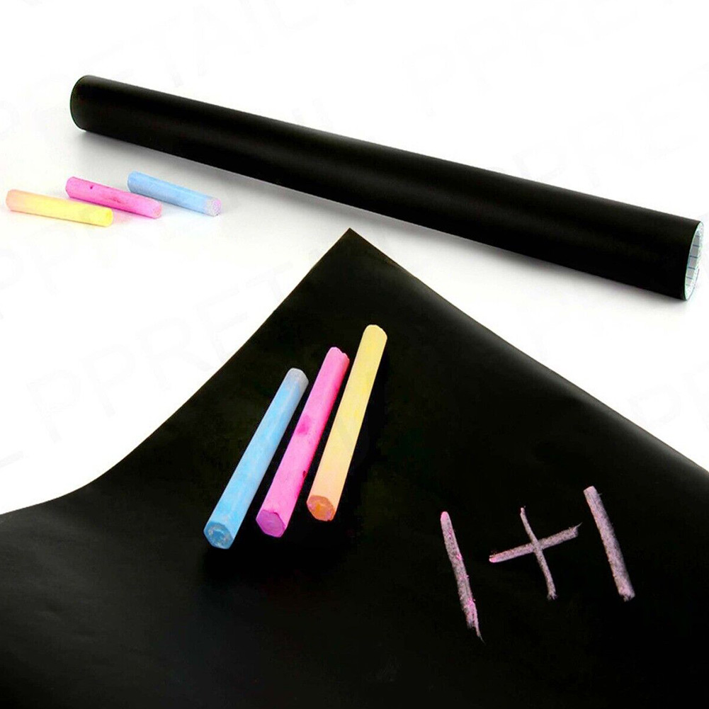 Pegatinas de pizarra, pizarra adhesiva de PVC borrable con pegatina de pared de tiza, pegatinas de dibujo de tablero de tiza, 45x200CM