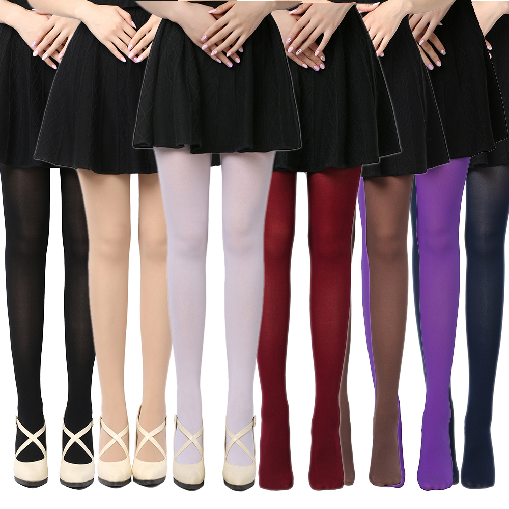 120D Spring Autumn Woman Plus Size Stockings Sexy Opaque Thick Pantyhose Footed Socks for Female Girls Black Warm Fashion Tights