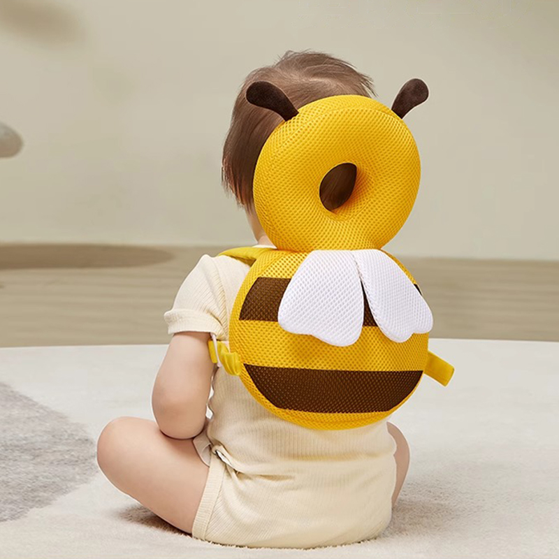 Travesseiro de proteção para cabeça de bebê Little Bee, chapéu respirável anti-queda adequado para crianças infantis, protetor de cabeça e costas seguro