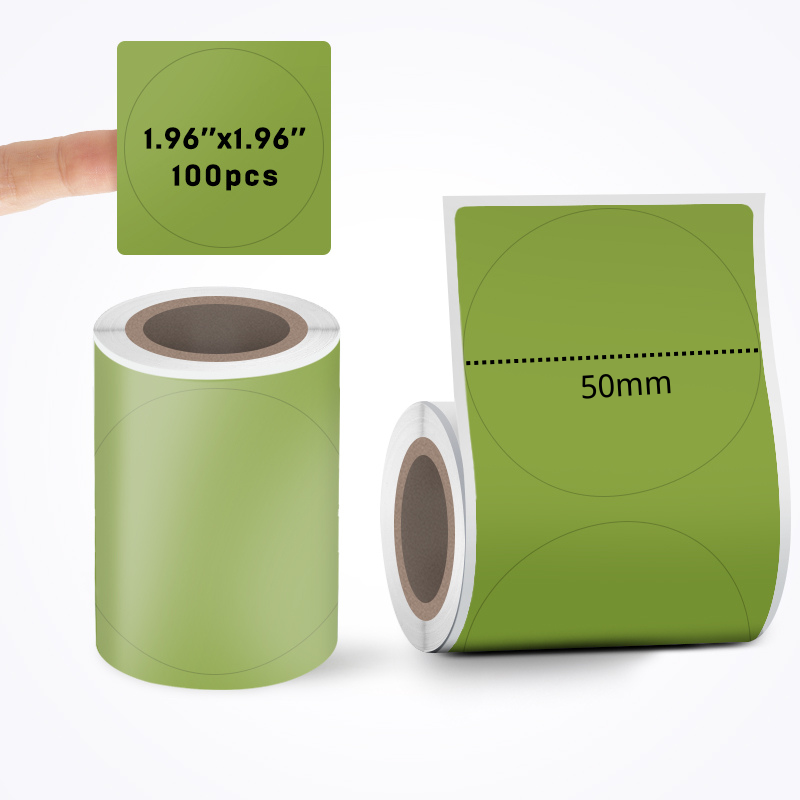 KAYSION – étiquettes autocollantes thermiques cercle vert, rondes, rondes, thermiques, multi-usages, en rouleau