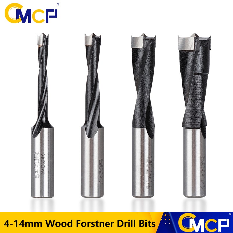 Brocas Forstner para madera de carburo de flauta CMCP, cortador de agujeros de madera de Rotación derecha de 4-14mm, 70mm de longitud Total, broca de enrutador