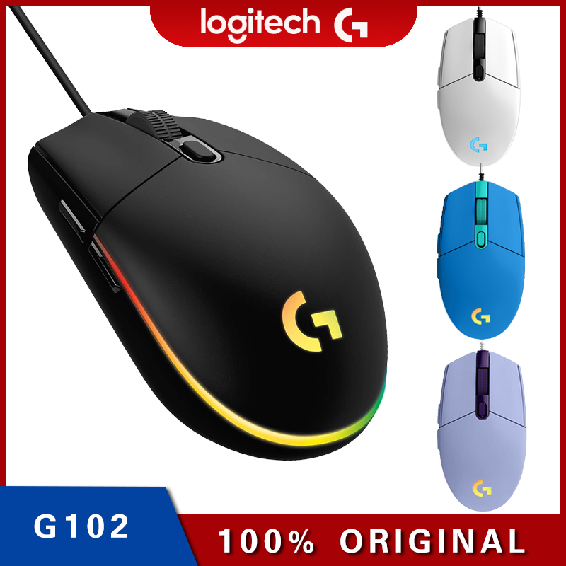Ratón para juegos Logitech G102 LIGHTSPEED, ratón con cable de 8000 DPI, accesorios para ordenador portátil, sin versión de controlador, no se puede conectar al HUB G