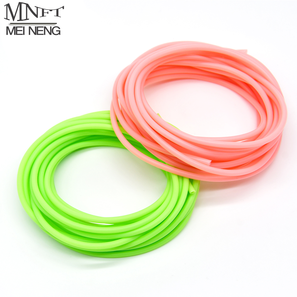 MNFT 4Yards/3Yards Silikon Lembut Bercahaya Tabung Hijau Merah Muda Bercahaya Memancing Elastis Rig Karet Membuat Bercahaya Tubing Aksesori Ikan