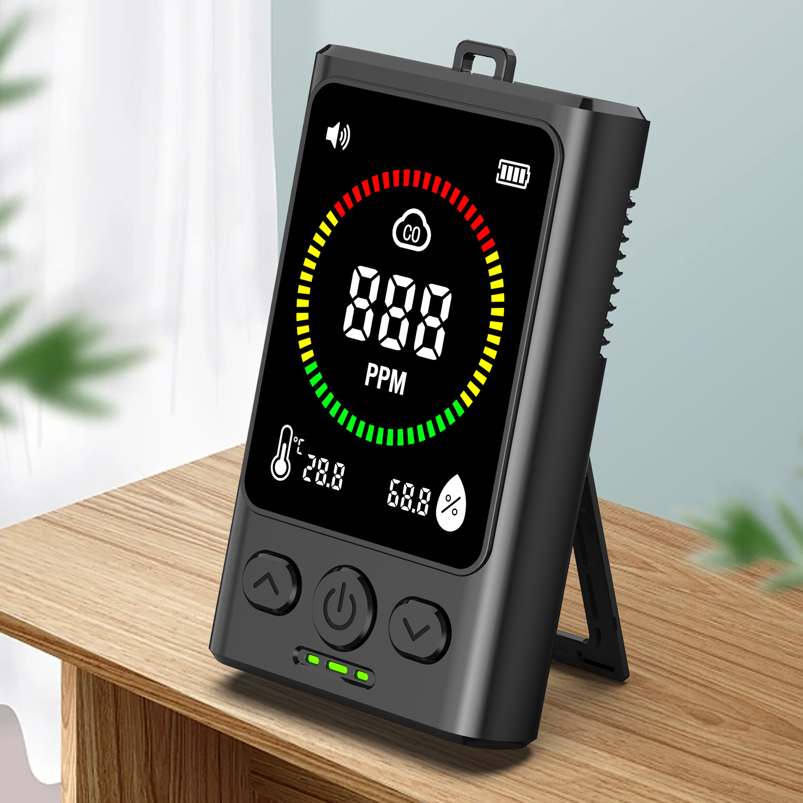 Rilevatore di monossido di carbonio 3 in 1 Rilevatore di CO ricaricabile con display LCD Rilevatore di allarme CO per camper di hotel domestici