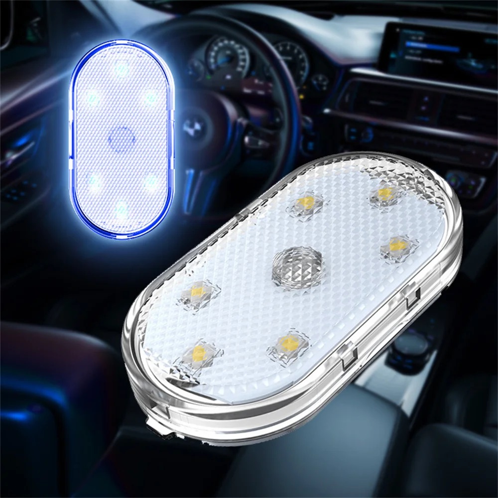 1 unidad de luz LED Interior USB con Sensor táctil, lámpara LED para techo de coche, luz de lectura, decoraciones para coche, iluminación Interior de techo