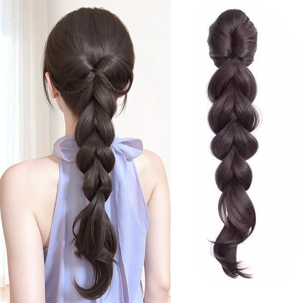 16 Zoll Krallenclip Bubble Twist Braid Pferdeschwanz Synthetisches Haar Hitzebeständiges Haar-Accessoire für Frauen Alltag Party