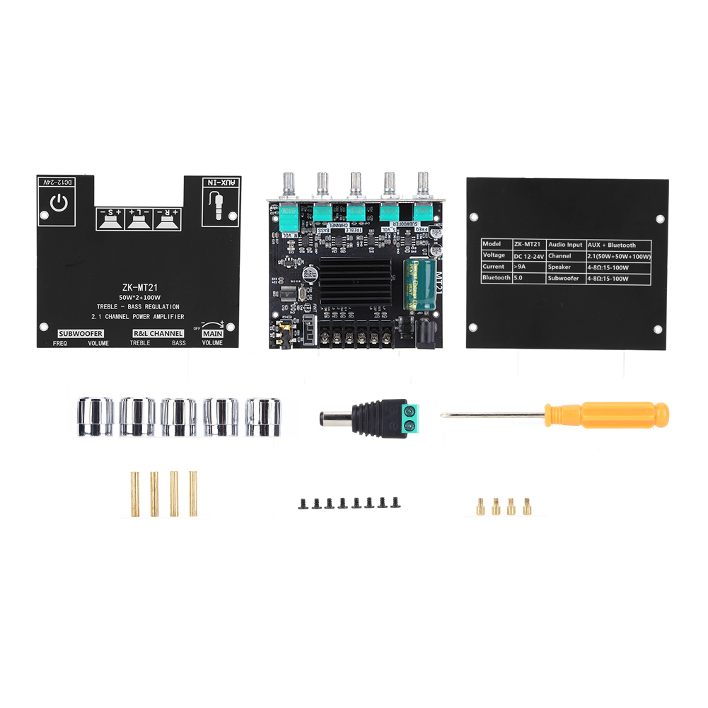 ZK-MT21 Channel Bluetooth 5.0 CS8673E 2.1 Subwoofer Amplifier Board 50W X 2+100W Power Audio Stereo Amplifier Board Bass AMP AUX