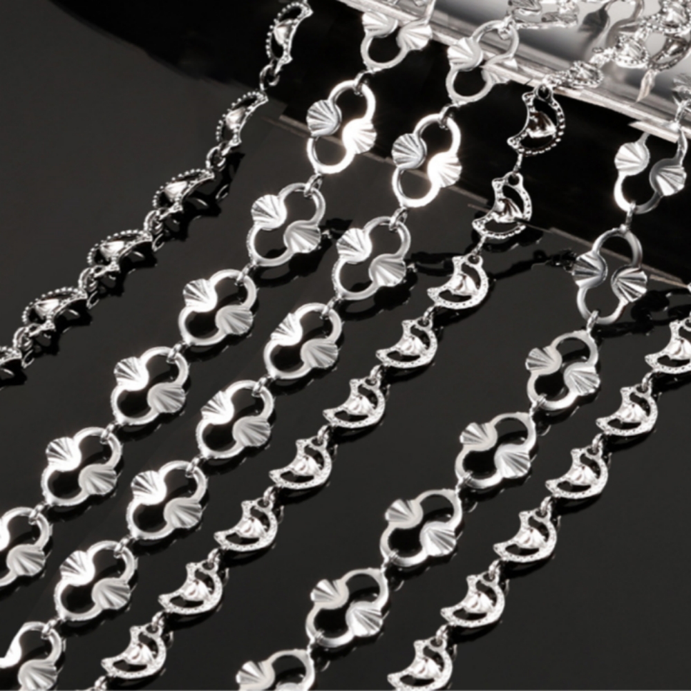 1 Meter Edelstahl Herz Mond Sonne Perle Glieder kette für DIY Frauen Armband Halskette Schmuck machen Lieferungen Ergebnisse nicht verblassen