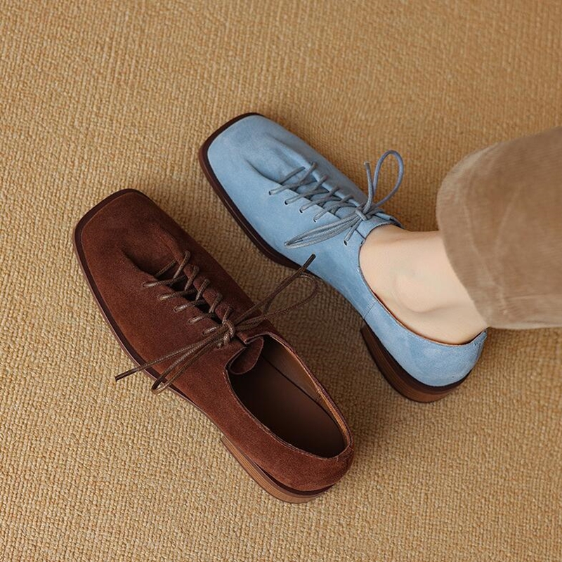 Chaussures pour femmes DIMANYU en cuir véritable, nouvelle collection printemps 2026, à lacets, talons épais, grandes tailles, style Oxford