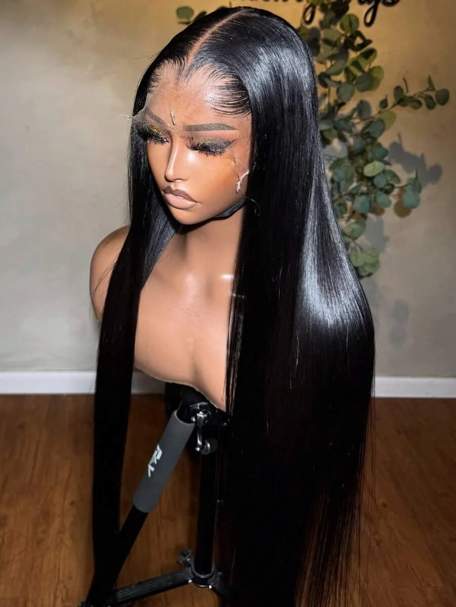 13x6 Lace Front Wigs Human Hair 36 Inch HD Transparent Lace Frontal Wigs 250% Density Brazilian Virgin Straight Human Hair Wigs For Women Pre Plucked With Baby Hair Natural Color