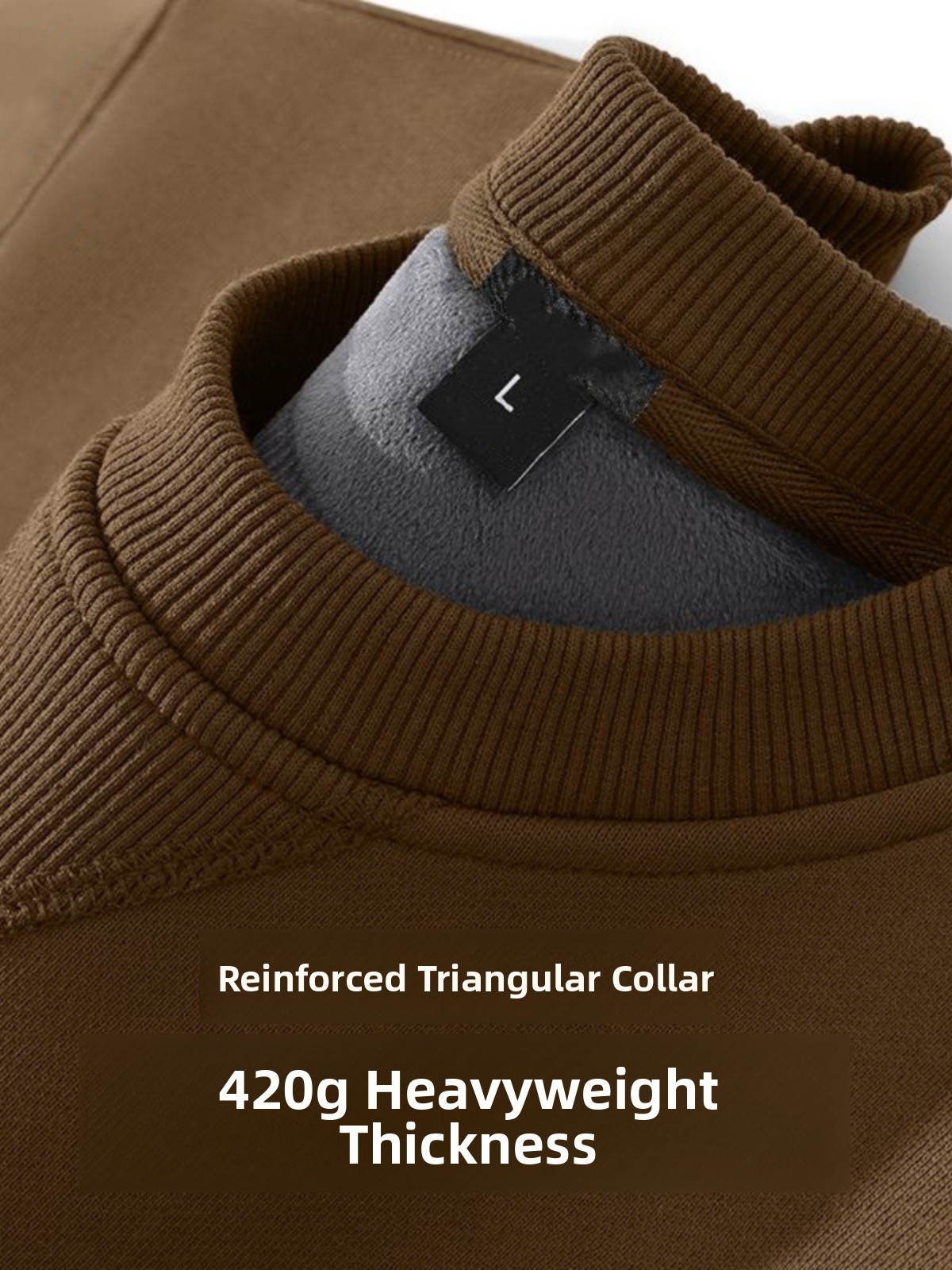 Thickened Fleece Hoodie Men's  Color round Neck Jacket Autumn Winter New Style Loose Fit Long Sleeve Antibacterial Self ...