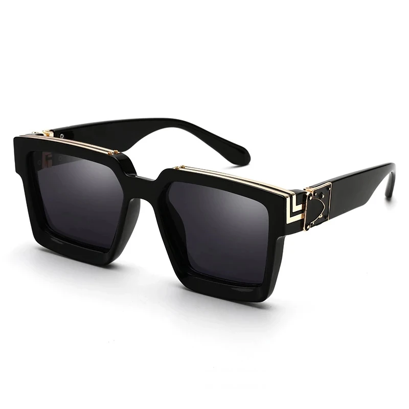 Nieuwe luxe merkontwerper vierkante oversized zonnebril heren dames 2022 mode dik frame bril heren UV400 mannelijke beroemdheid
