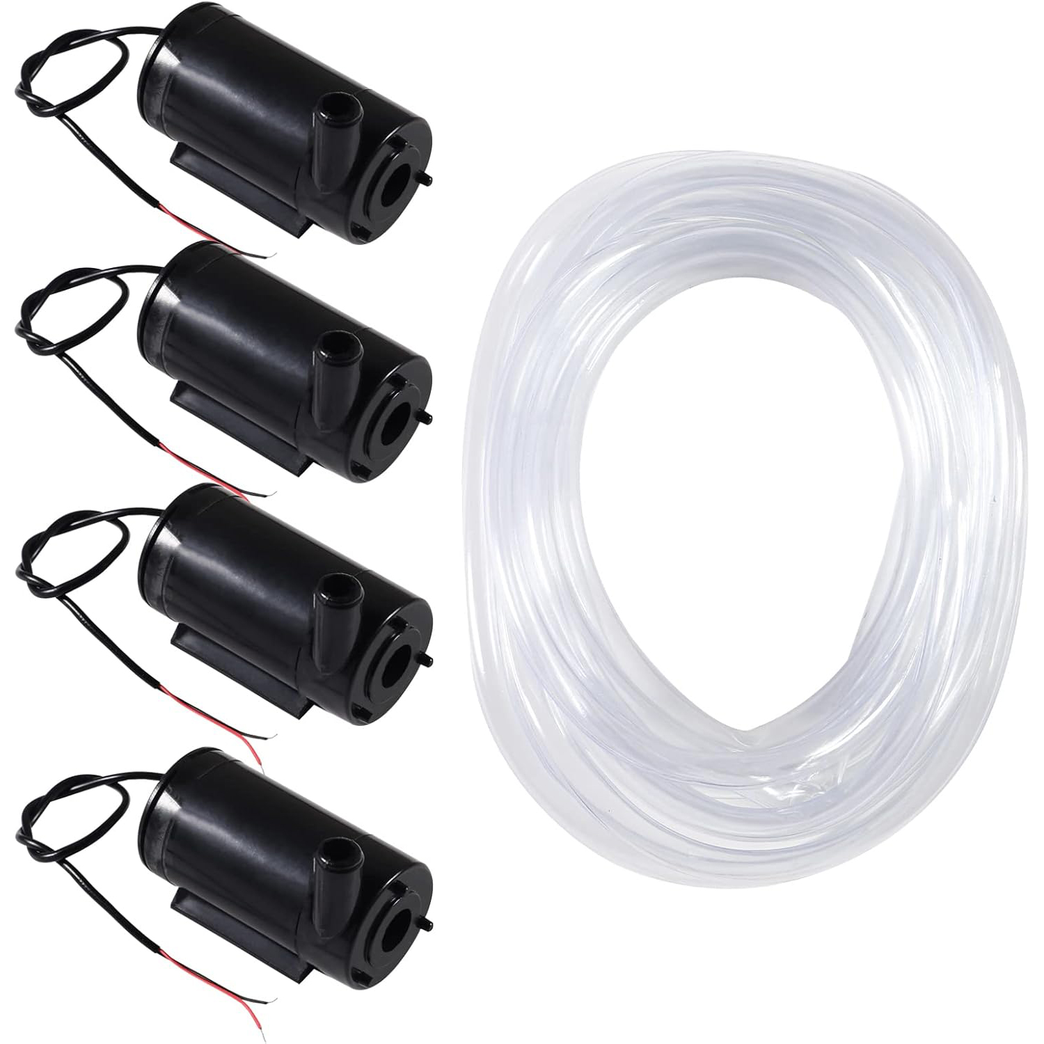 4 Stuks Micro Dompelpomp Mini Waterpomp Dc 3-5V Met Clear Vinyl Tubing Flexibele Tubing Voor Aquarium fontein Tuin Vijver