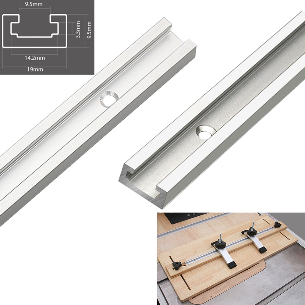 400-600 มม.ไม้ Chute Rail T-Track อลูมิเนียมสําหรับ T สกรู Quick Acting CLAMP 19x9.5 มม.งานไม้เครื่องมือ