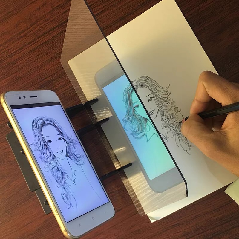 ポータブル光学描画コピーボード、投影スクリーン付き、モバイルタブレット用トレース模倣学習ツール