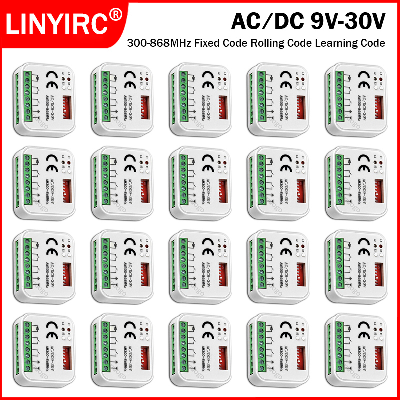 Receptor de Control remoto Universal para puerta de garaje 300 a 868 MHz receptor AC/DC9-30V controlador de puerta transmisor abridor