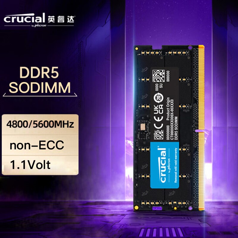 Crucial RAM 32GB 16GB DDR5 4800MHz 5600MHz 24GB 48GB 1.1v Laptop Memory