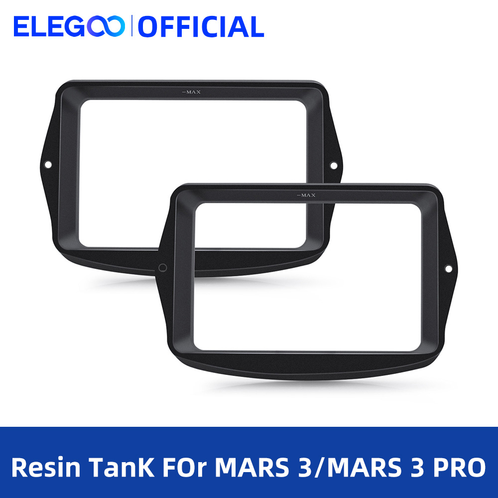 ELEGOO 2-teiliges Metallharz-Tankset für MARS 3 MARS 3 PRO SLA LCD-3D-Drucker mit FEP, vorinstalliert, 2 Deckel, Harzbotsteile, Filament