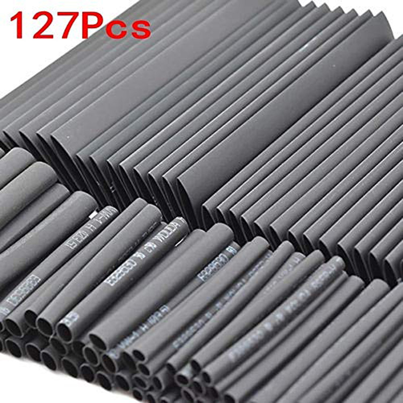 Kit surtido de manguitos de Tubo termorretráctil, conexión eléctrica, envoltura de Cable eléctrico, contracción impermeable 2:1, 127 Uds.