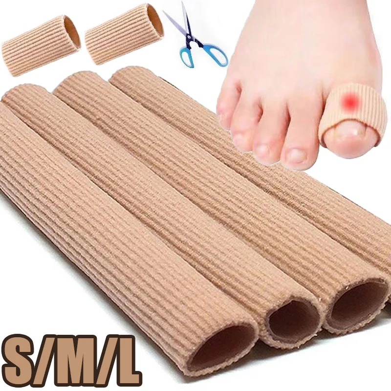 Protector de Gel para dedos de los pies de tubo de silicona S/M/L, cubierta para los dedos para hombres y mujeres, se puede cortar, tela para el cuidado de los pies, tubo de Gel, almohadillas de protección para aliviar el dolor
