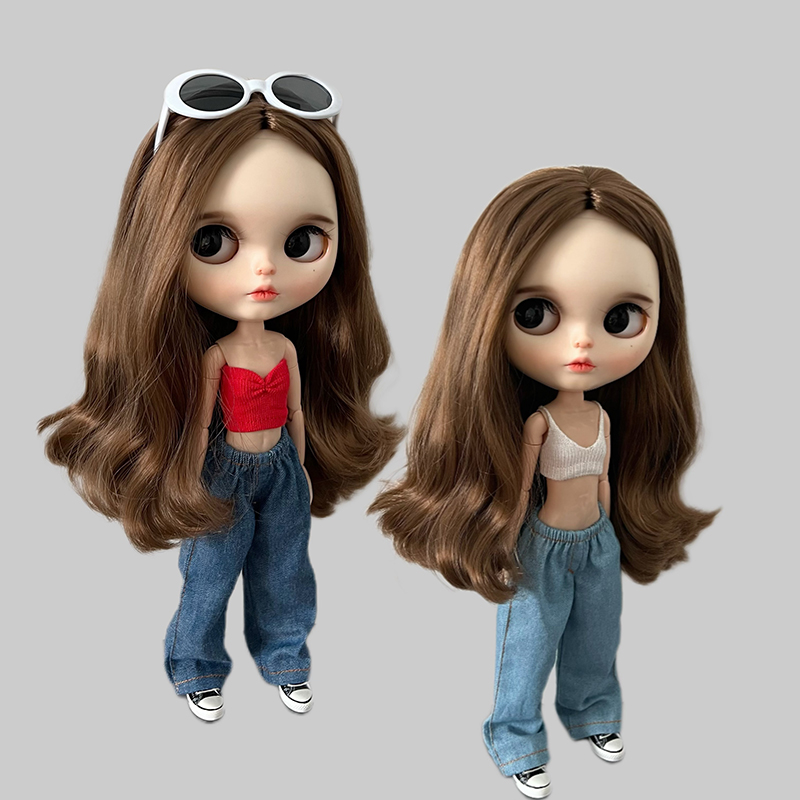 1 шт., одежда для кукол Blythe, модные джинсы, уличная одежда, свободные широкие джинсовые брюки в стиле ретро для кукол Blyth OB24 Licca Pullip 1/6